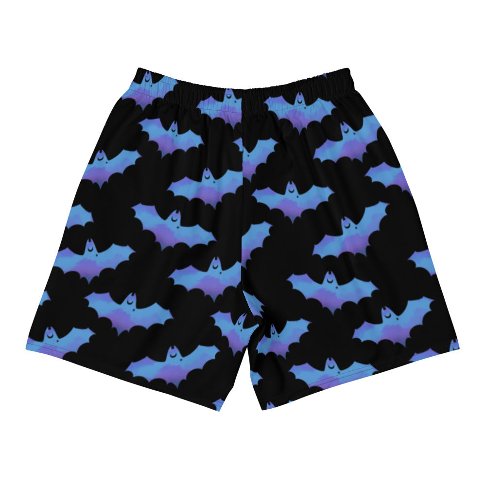 Men's Lilith Athletic Shorts feature a vibrant bat print, perfect for workouts or casual outings. Ideal for active lifestyles.