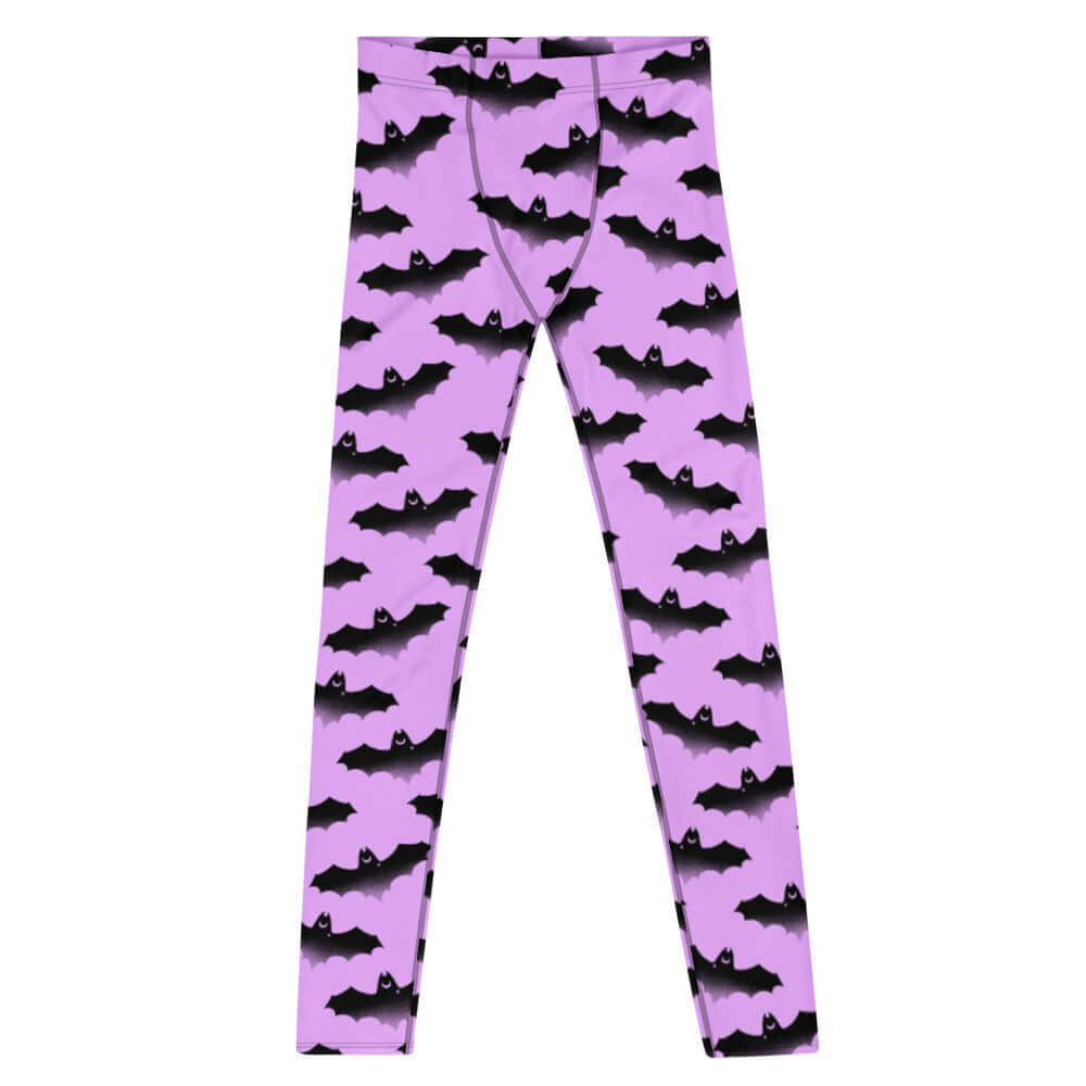 Men's Aensland Leggings in purple bat print, perfect for workouts and active wear comfort. Ideal for various activities.