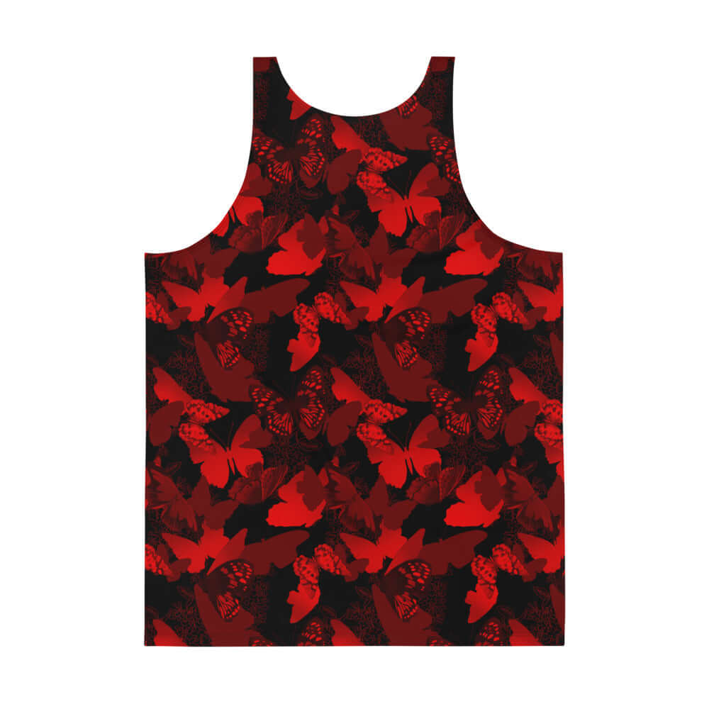 Vibrant Men's Butterfly Tank Top featuring a bold butterfly print, perfect for a stylish, relaxed look.