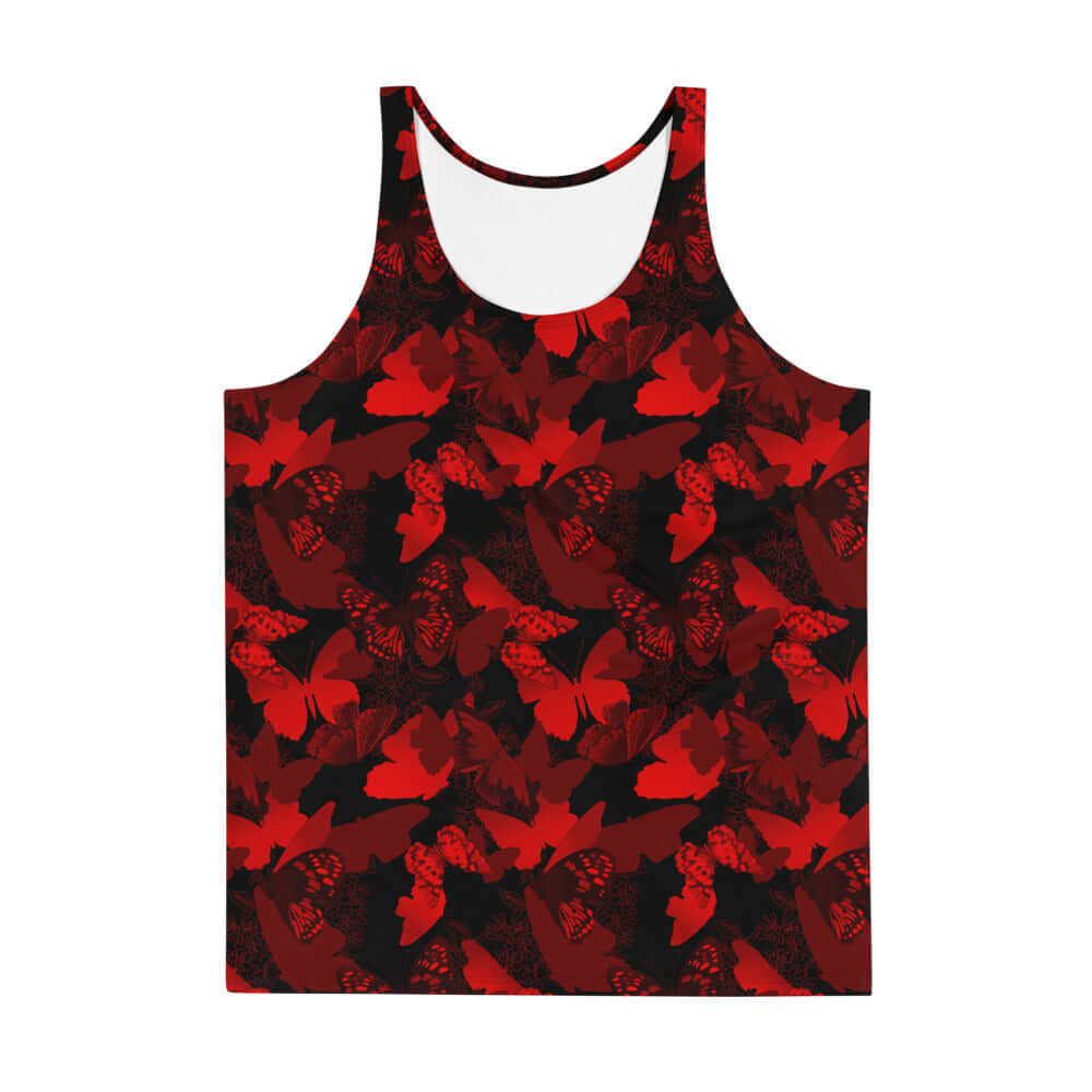 Men's Butterfly Tank Top featuring vibrant colors and a soft, relaxed fit for ultimate comfort and style.