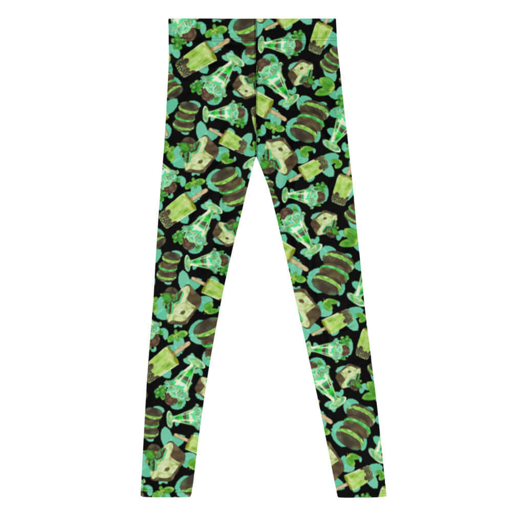 Stylish Men's Choco Mint Leggings featuring a fun, colorful design, perfect for workouts or casual wear.