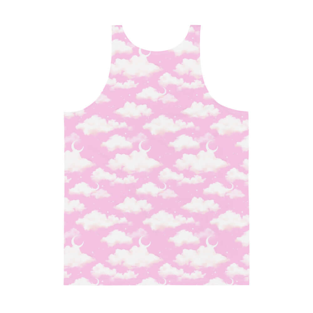 Stylish Men's Cloudy Sky Tank Top in soft, vibrant fabric, perfect for a relaxed fit and comfortable wear.