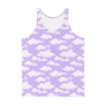 Men's Cloudy Sky Tank Top featuring a vibrant cloud pattern, perfect for a comfortable and stylish look.