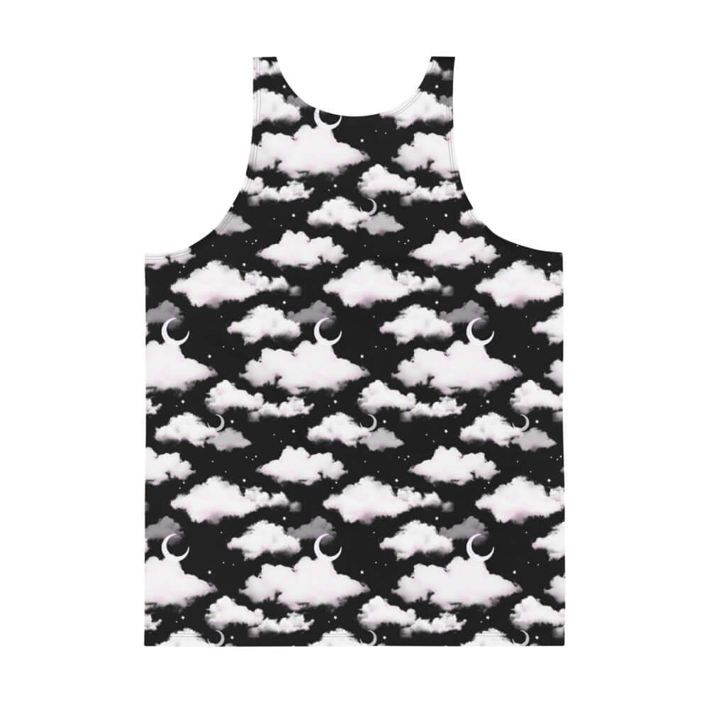 Stylish Men's Cloudy Sky Tank Top featuring a vibrant cloud pattern, perfect for a relaxed, comfortable look.