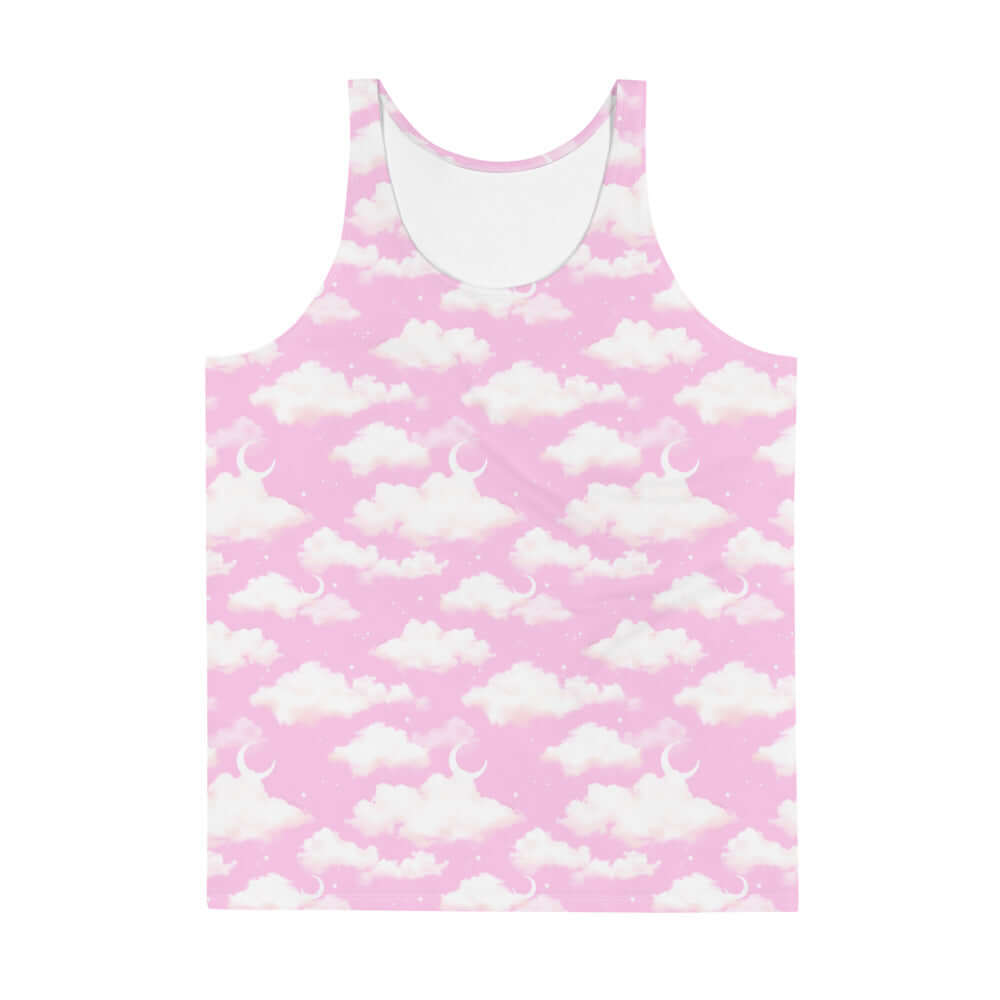 Vibrant Men's Cloudy Sky Tank Top featuring soft material and a relaxed fit for ultimate comfort and style.