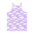 Stylish Men's Cloudy Sky Tank Top featuring a vibrant cloud pattern, perfect for a relaxed summer look.