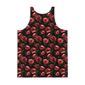 Men's Enchanted Rose Tank Top features a vibrant rose print, perfect for workouts or casual outings.