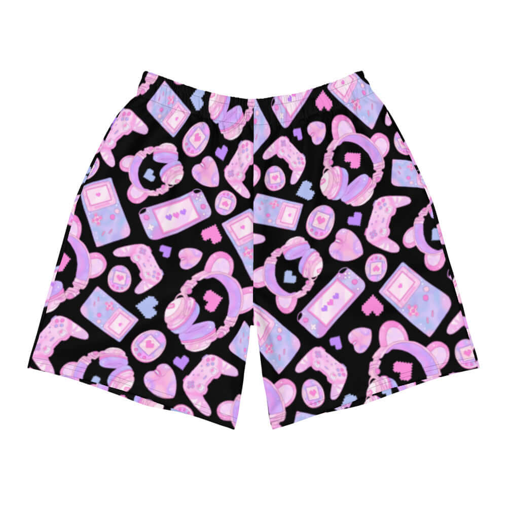 Stylish Men's Gamer Girl Athletic Shorts featuring colorful gaming graphics, perfect for any active lifestyle.