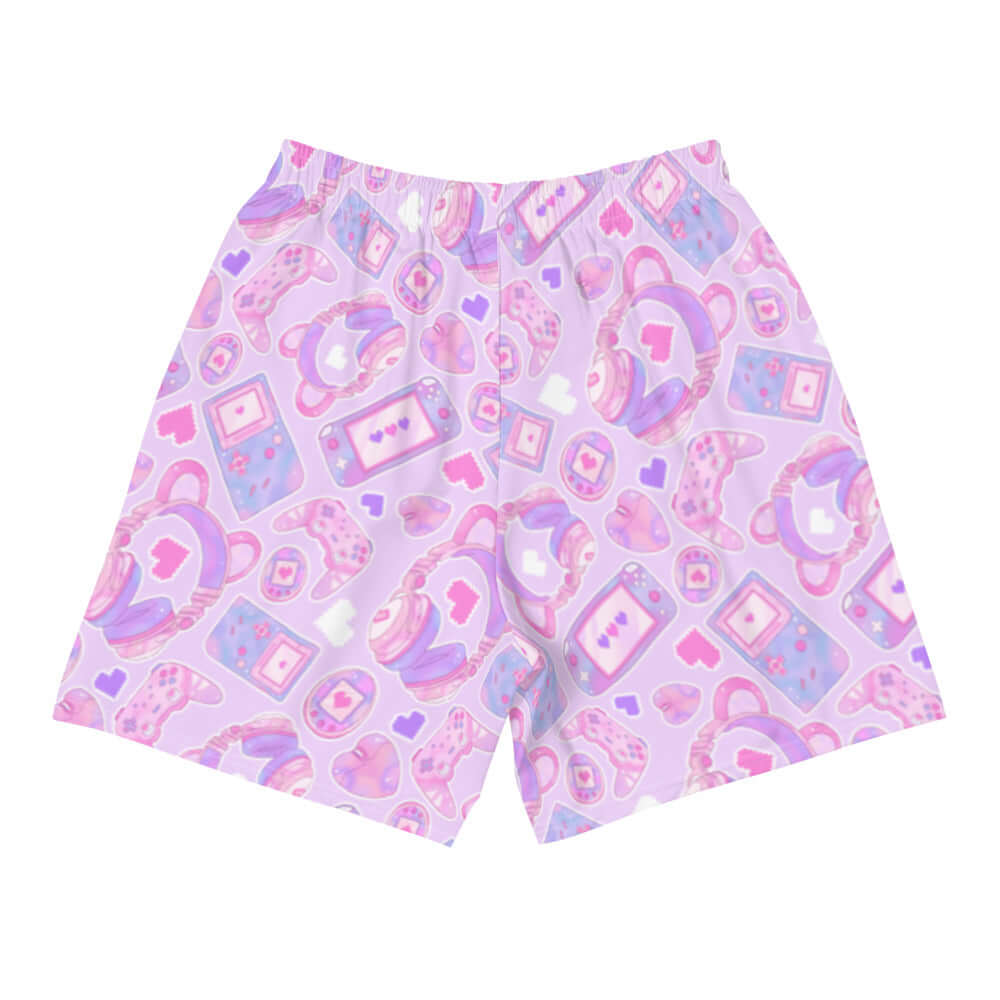 Men's Gamer Girl Athletic Shorts feature a playful design, perfect for running, swimming, or gym workouts.