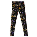 Stylish Men's Gothic Tea Time Leggings featuring a unique floral and skull design, perfect for active wear.