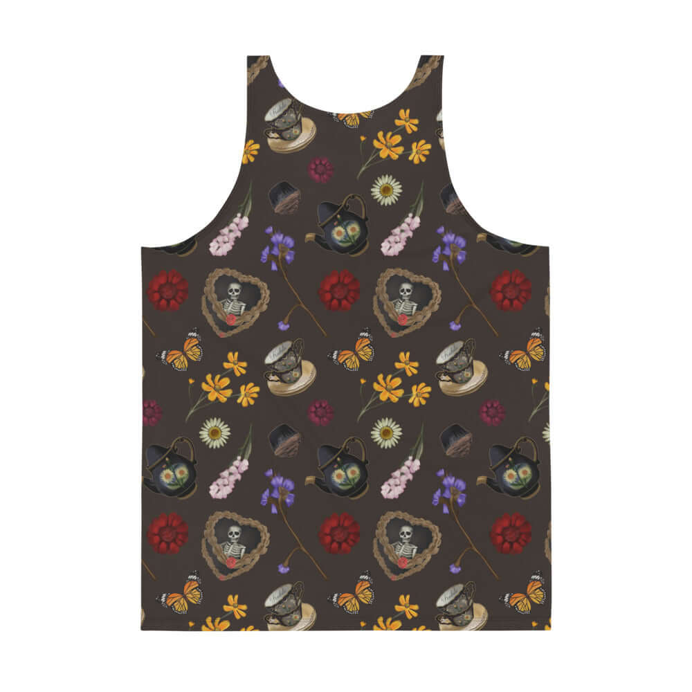 Men's Gothic Tea Time Tank Top featuring vibrant colors and a soft, stretchy fit for a stylish look. Perfect for any occasion!