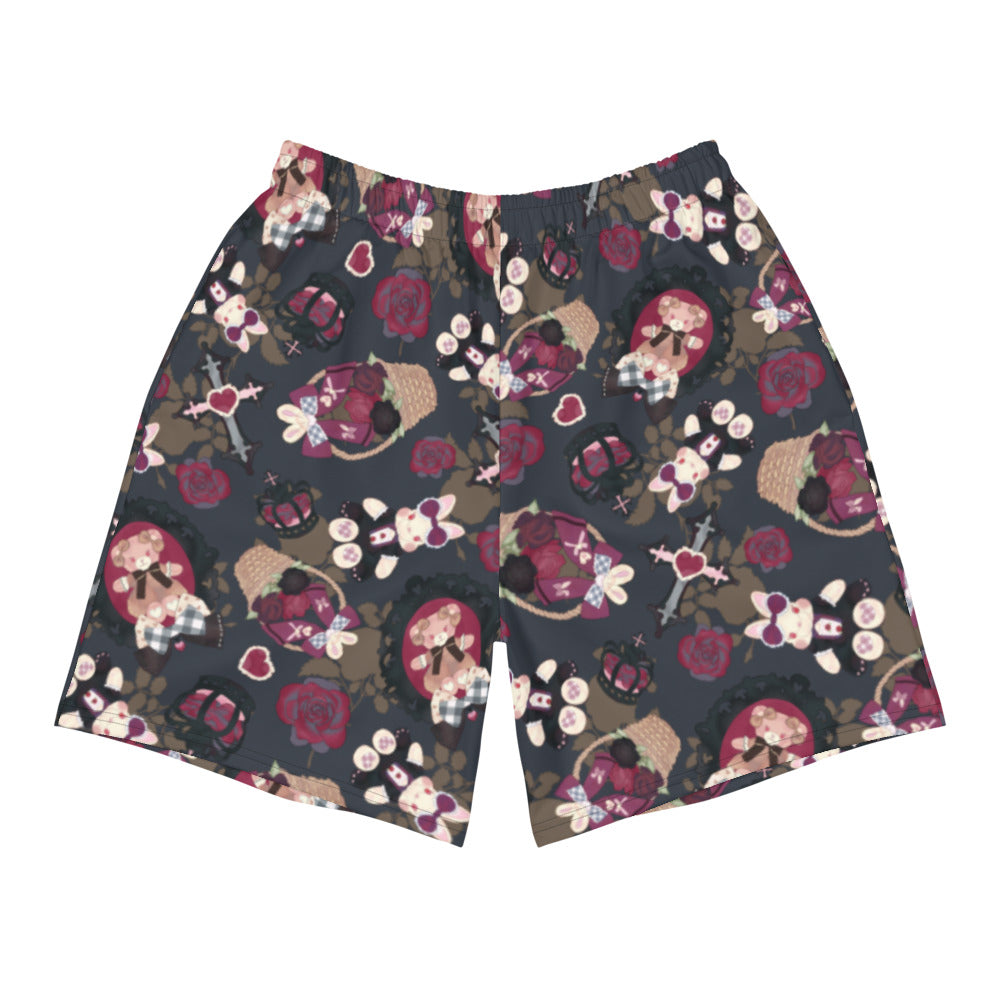 Men's Gothic Teddy Athletic Shorts featuring a unique print, perfect for running, swimming, or any activity.