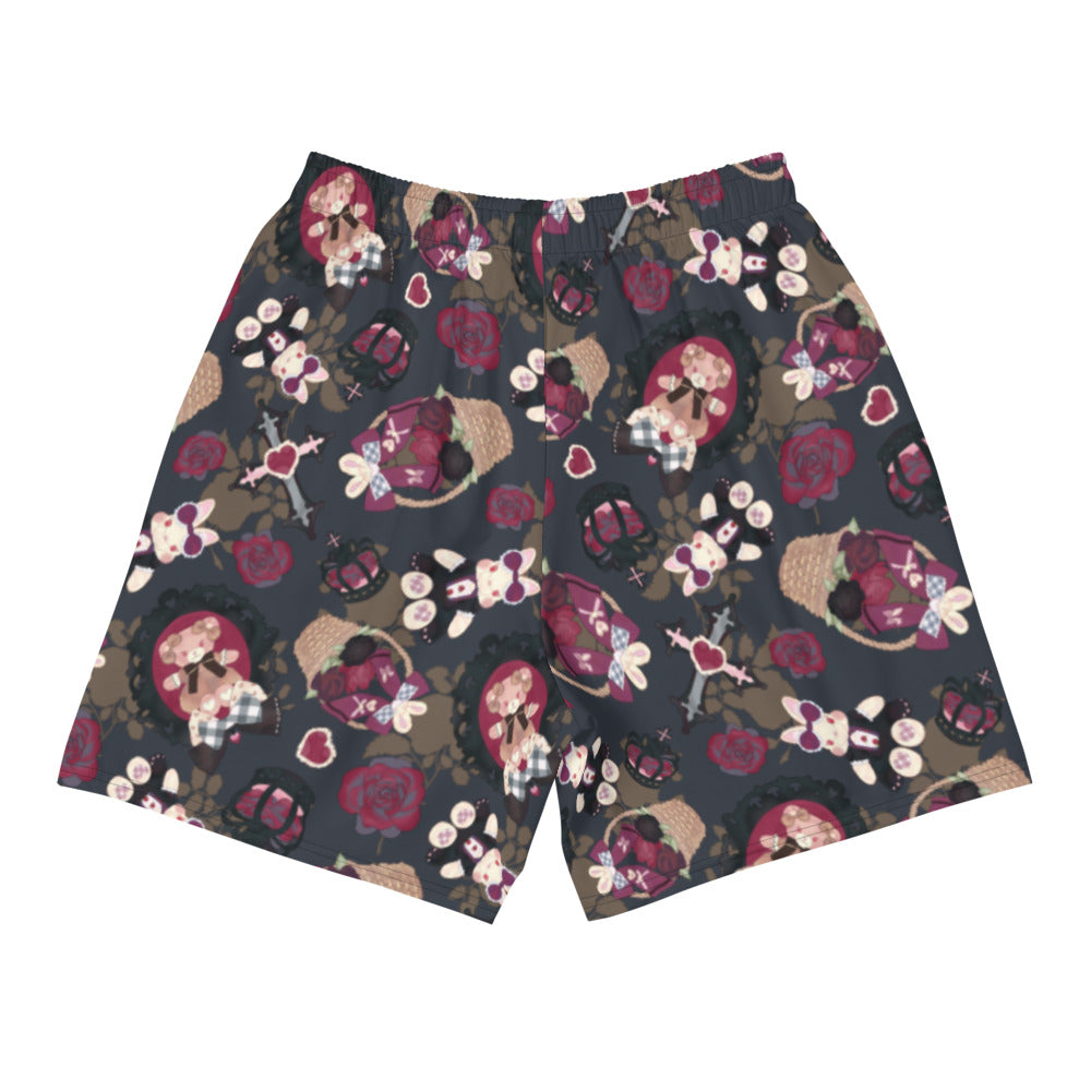 Men's Gothic Teddy Athletic Shorts featuring a unique print, perfect for any workout or casual wear.