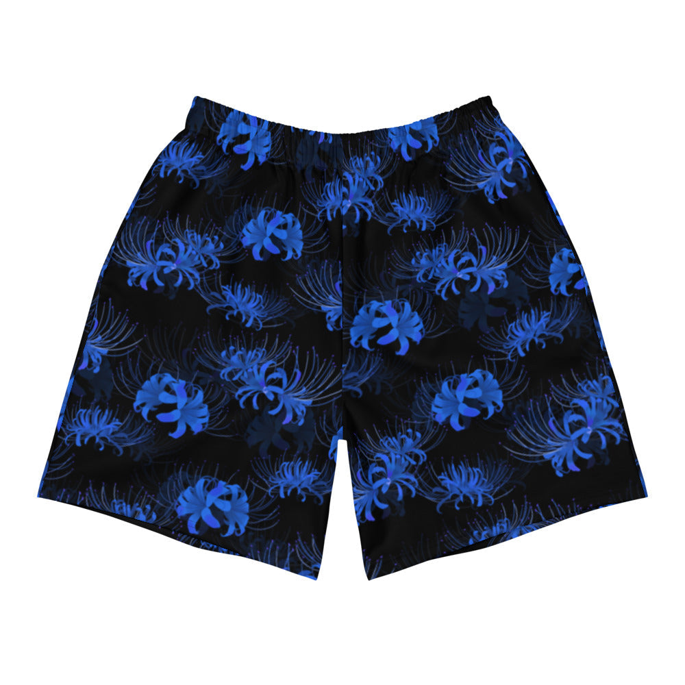 Stylish Men's Higanbana Athletic Shorts with a vibrant floral design, perfect for any workout or activity.