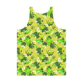 Bright and vibrant Men's Kero-kero Tank Top featuring a playful frog pattern, perfect for a relaxed summer look.