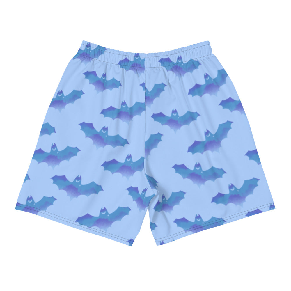 Men's Lilith Athletic Shorts featuring a vibrant bat design, perfect for running or any active lifestyle.