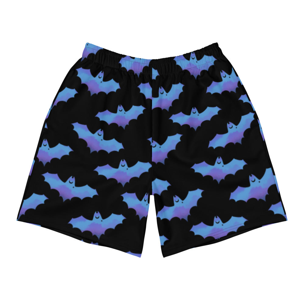 Men's Lilith Athletic Shorts feature a fun bat print, perfect for workouts or casual wear. Ideal for any activity!