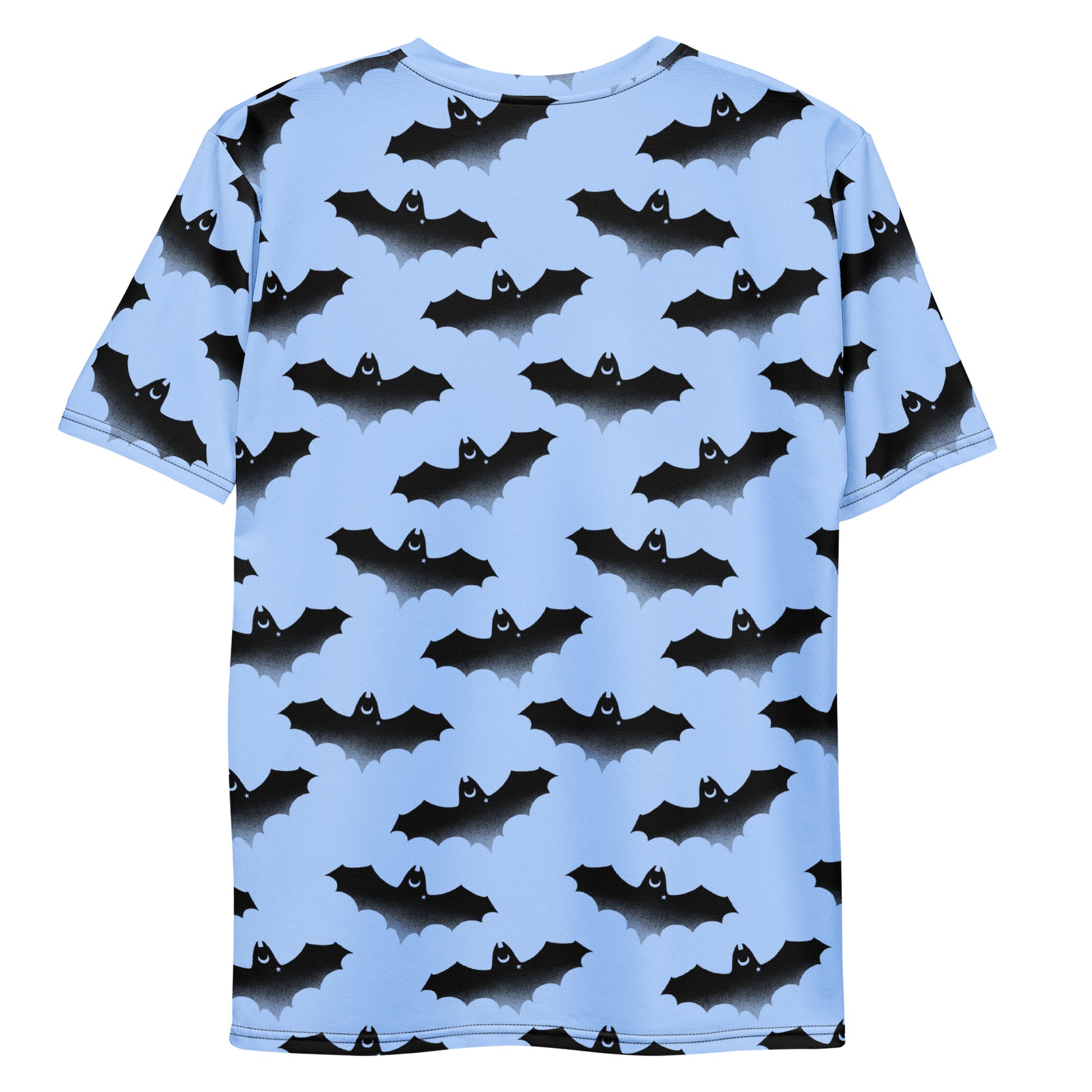 Men's Lilith T-shirt features a fun bat design on a soft, stretchy fabric, perfect for comfort and style.