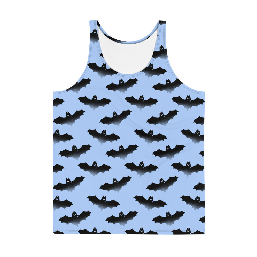 Stylish Men's Lilith Tank Top with vibrant bat pattern, soft fabric, and relaxed fit for ultimate comfort.