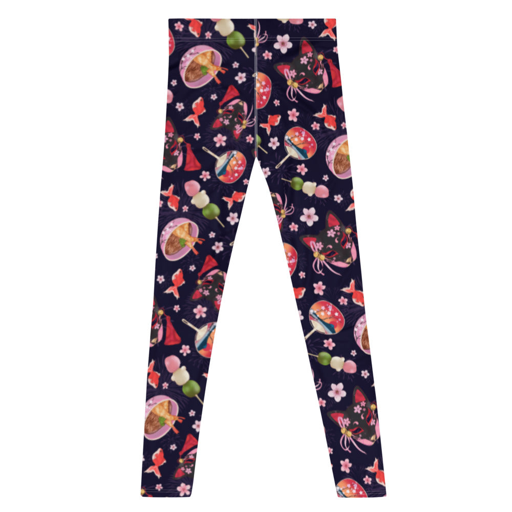 Colorful Men's Matsuri Leggings featuring a vibrant pattern, perfect for workouts and active wear.