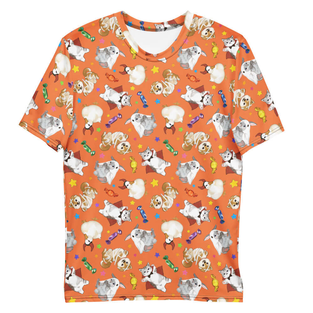 Bright and fun Men's Trick or Treaters T-shirt, perfect for Halloween festivities and everyday comfort.