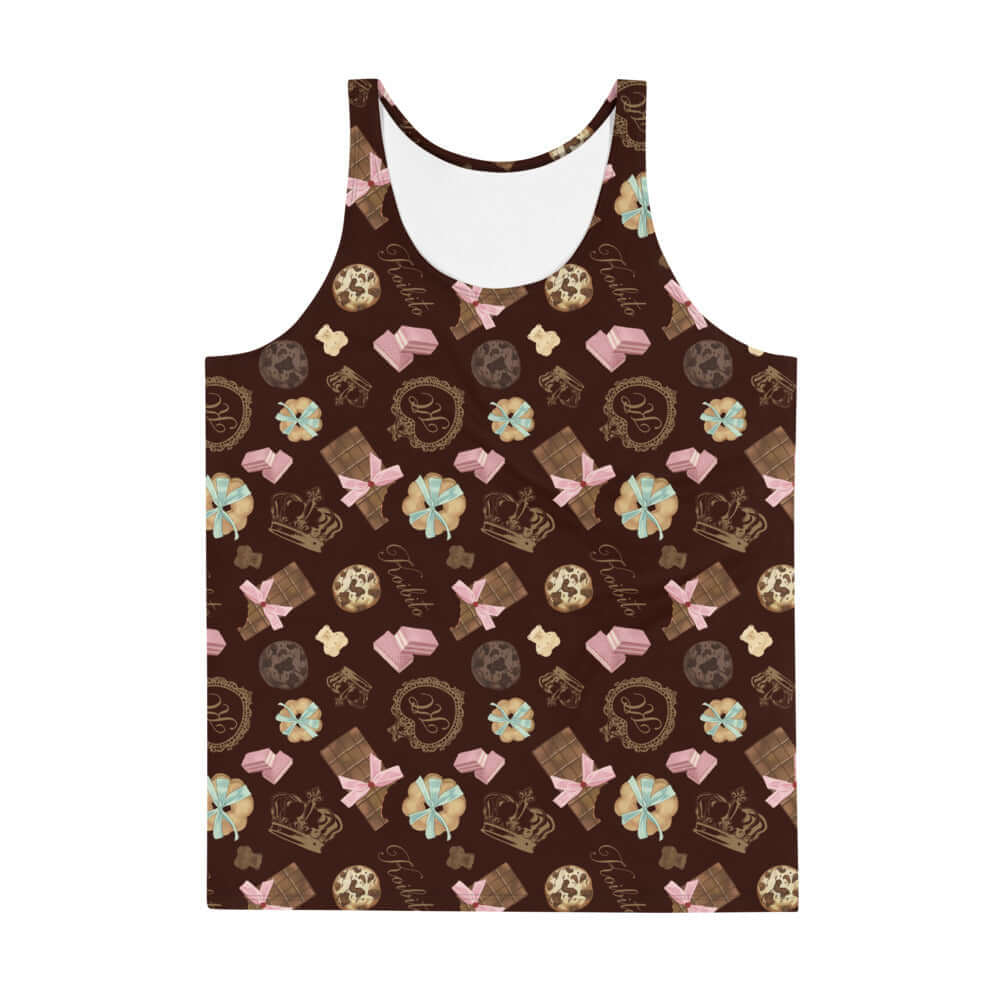 Vibrant Men's Royal Cookie Tank Top featuring a fun print, made from soft, stretchy material for ultimate comfort.