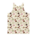 Men's Royal Cookie Tank Top features a vibrant cookie pattern, soft material, and a relaxed fit for ultimate comfort.