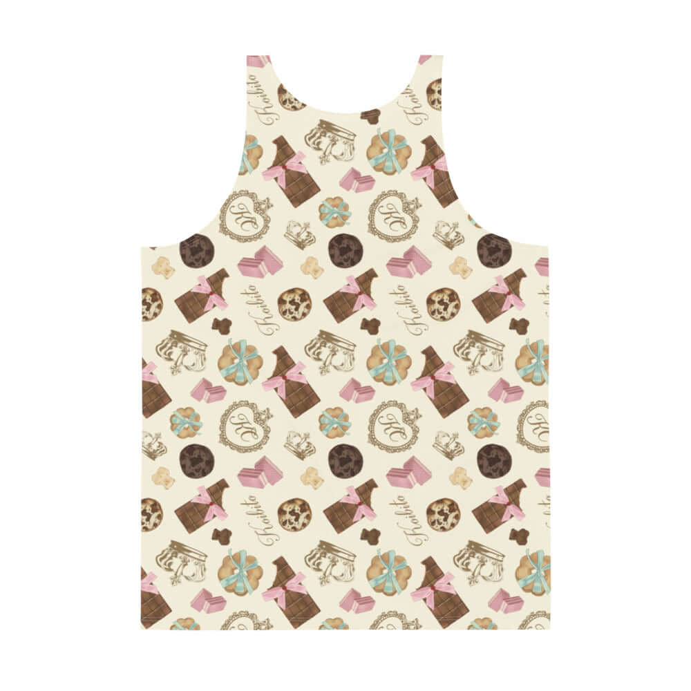 Men's Royal Cookie Tank Top features a vibrant cookie pattern, soft material, and a relaxed fit for ultimate comfort.