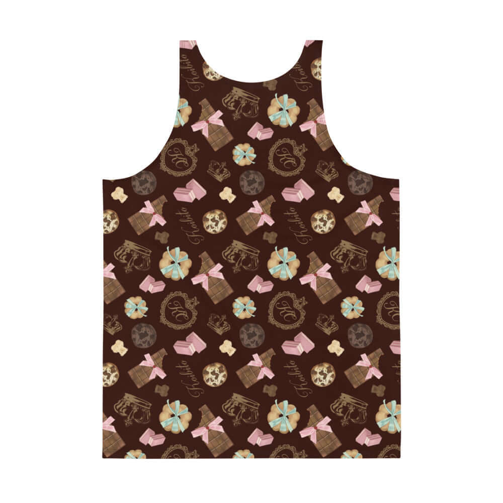Stylish Men's Royal Cookie Tank Top featuring a fun dessert pattern, perfect for a relaxed, vibrant look.