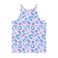 Vibrant Men's Sea Princess Tank Top featuring seashells and sea creatures, perfect for a relaxed summer vibe.