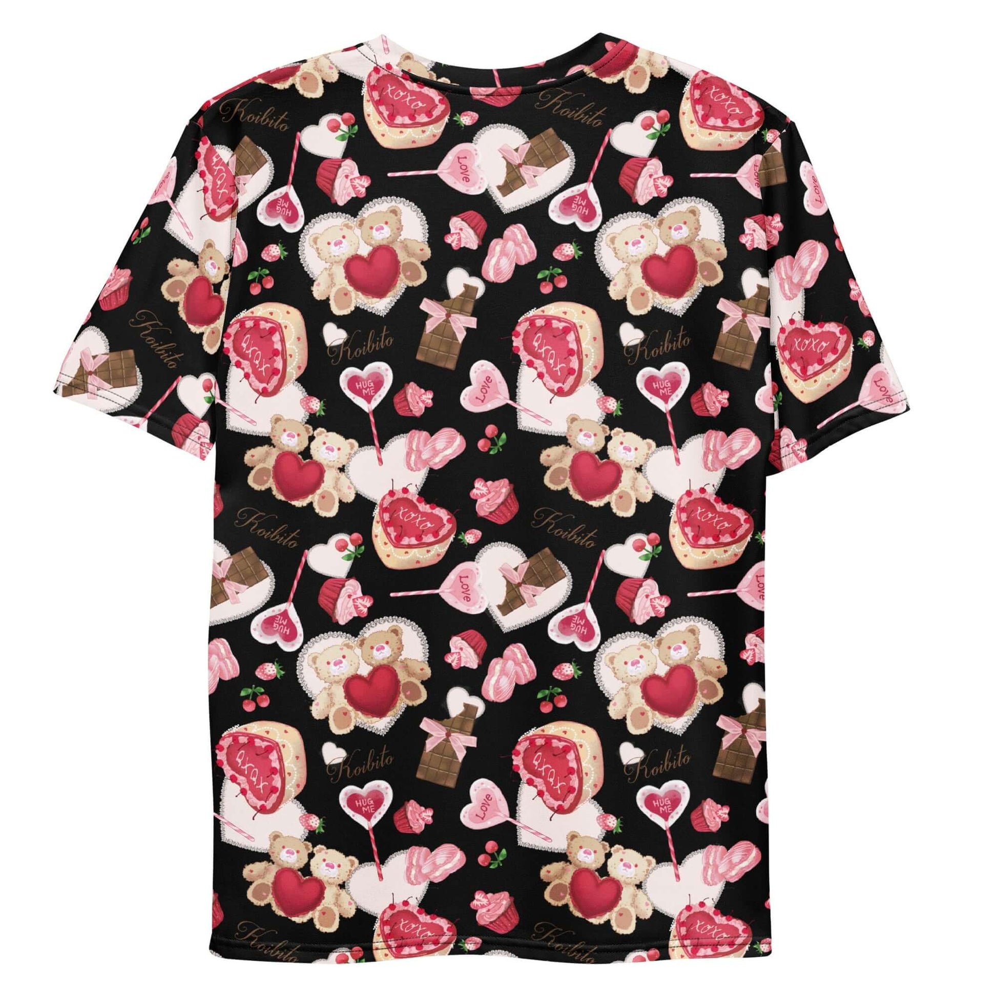 Men's Sugar Sweetheart T-shirt featuring a fun, colorful design with teddy bears and sweets, perfect for casual wear.