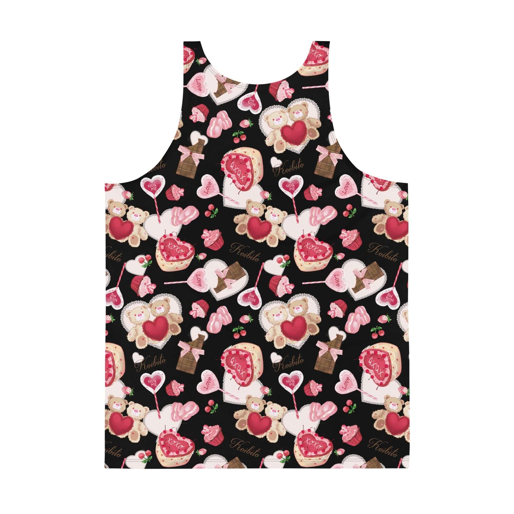 Men's Sugar Sweetheart Tank Top features a fun design with vibrant colors and a comfortable, relaxed fit. Perfect for summer!