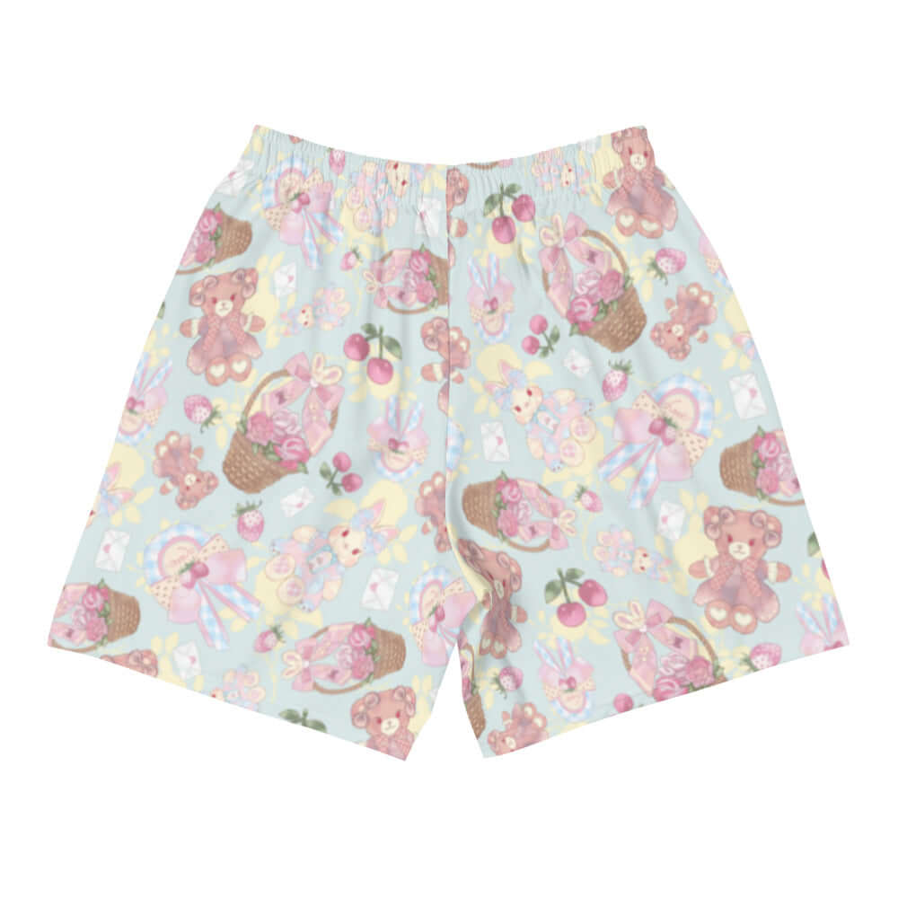Men's Sweet Teddy Athletic Shorts feature a fun design for active wear, perfect for running or lounging.