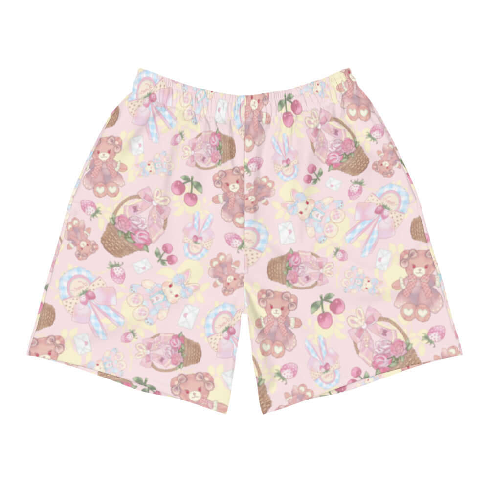 Men's Sweet Teddy Athletic Shorts feature a playful design, perfect for workouts or casual wear. Comfortable and stylish!