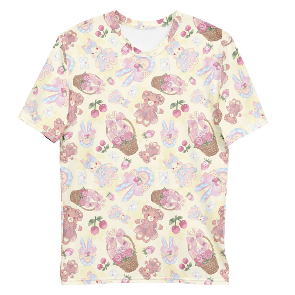 Men's Sweet Teddy T-shirt featuring a playful teddy bear print, made from soft, durable jersey fabric for comfort.