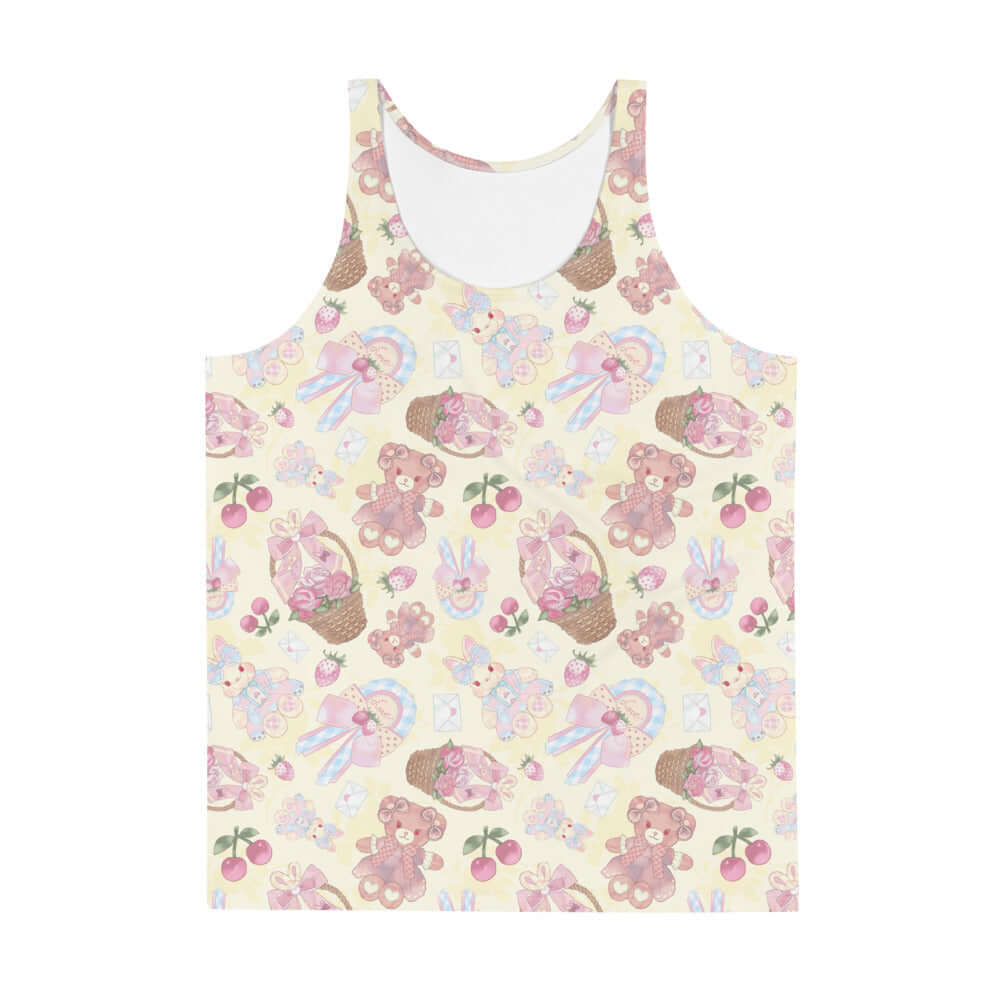 Stylish Men's Sweet Teddy Tank Top featuring vibrant colors and a comfortable, relaxed fit for a fabulous look.
