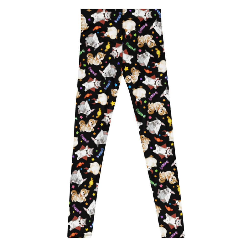 Men's Trick or Treaters Leggings feature a fun, colorful design perfect for active wear or Halloween festivities.