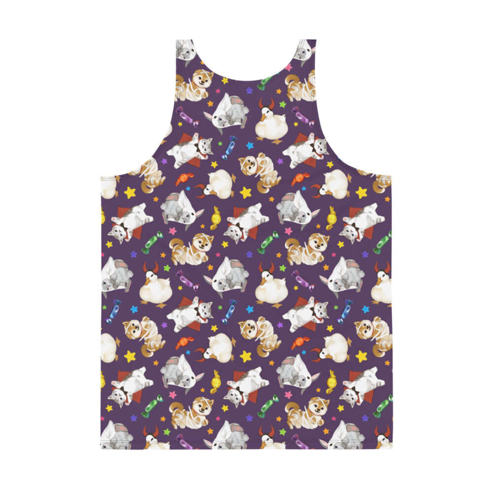 Vibrant Men's Trick or Treaters Tank Top featuring playful designs, perfect for a fun, relaxed look this Halloween.