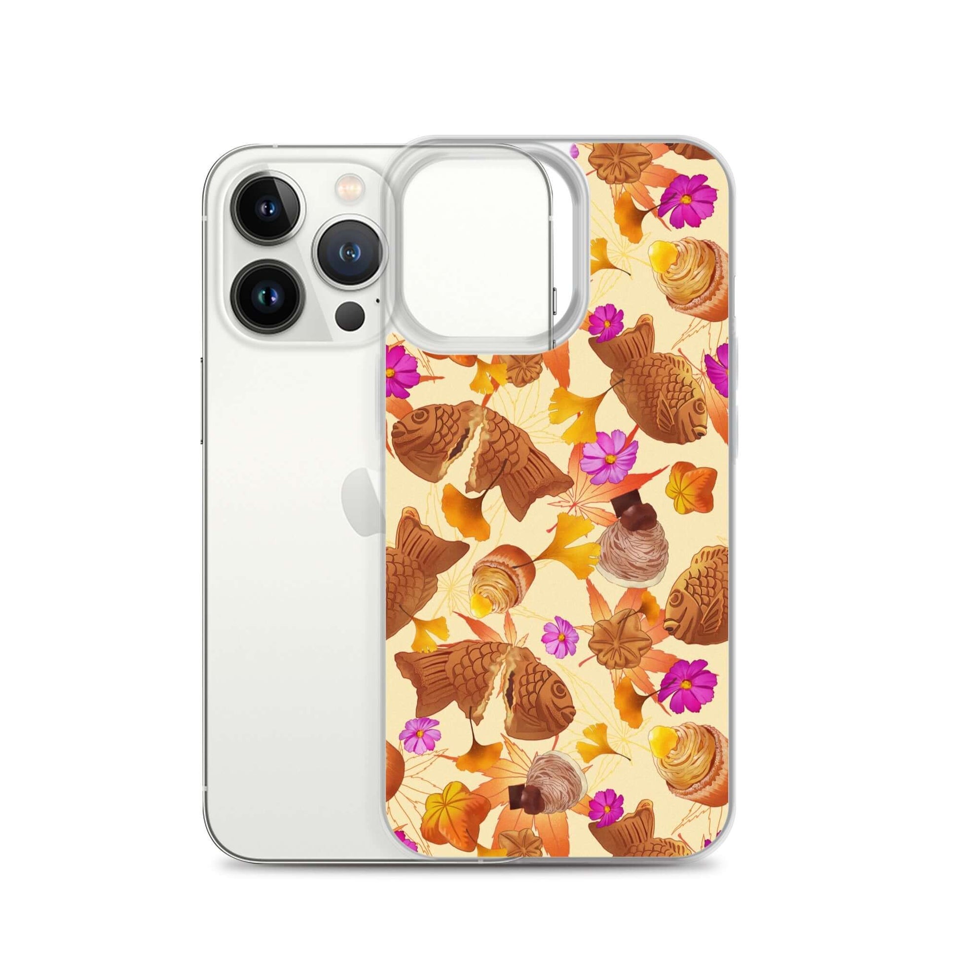 Stylish Momiji iPhone® Clear Case featuring a colorful design, perfect for protecting your device from damage.