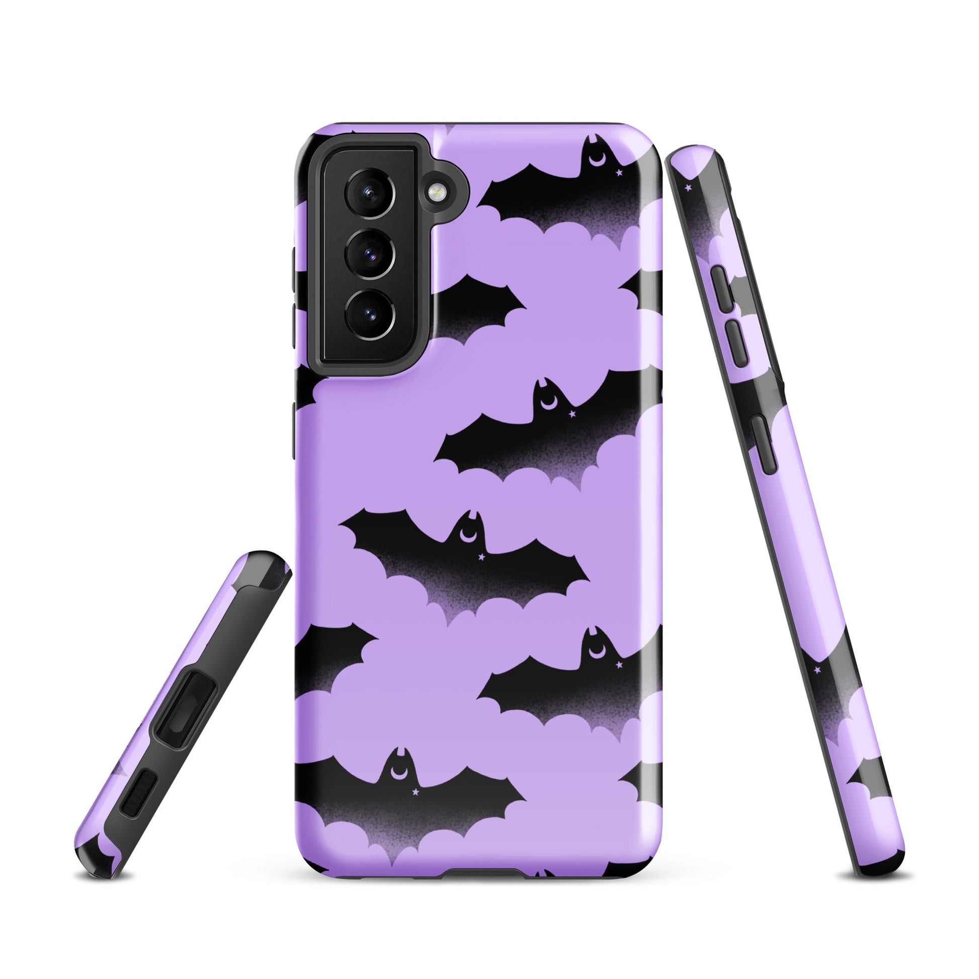 Stylish Morrigan Samsung® Tough Case featuring a bat design, offering durable protection for your phone.