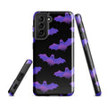 Stylish Morrigan Samsung® Tough Case features a bat design, offering impact resistance and sleek protection for your phone.