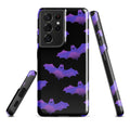 Stylish Morrigan Samsung® Tough Case featuring bats, designed for impact resistance and sleek protection.