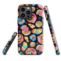 Colorful Pan Dulce iPhone® Tough Case featuring sweet treats, designed for stylish protection and impact absorption.