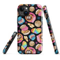 Colorful Pan Dulce iPhone® Tough Case featuring delightful pastries, offering stylish protection for your phone.