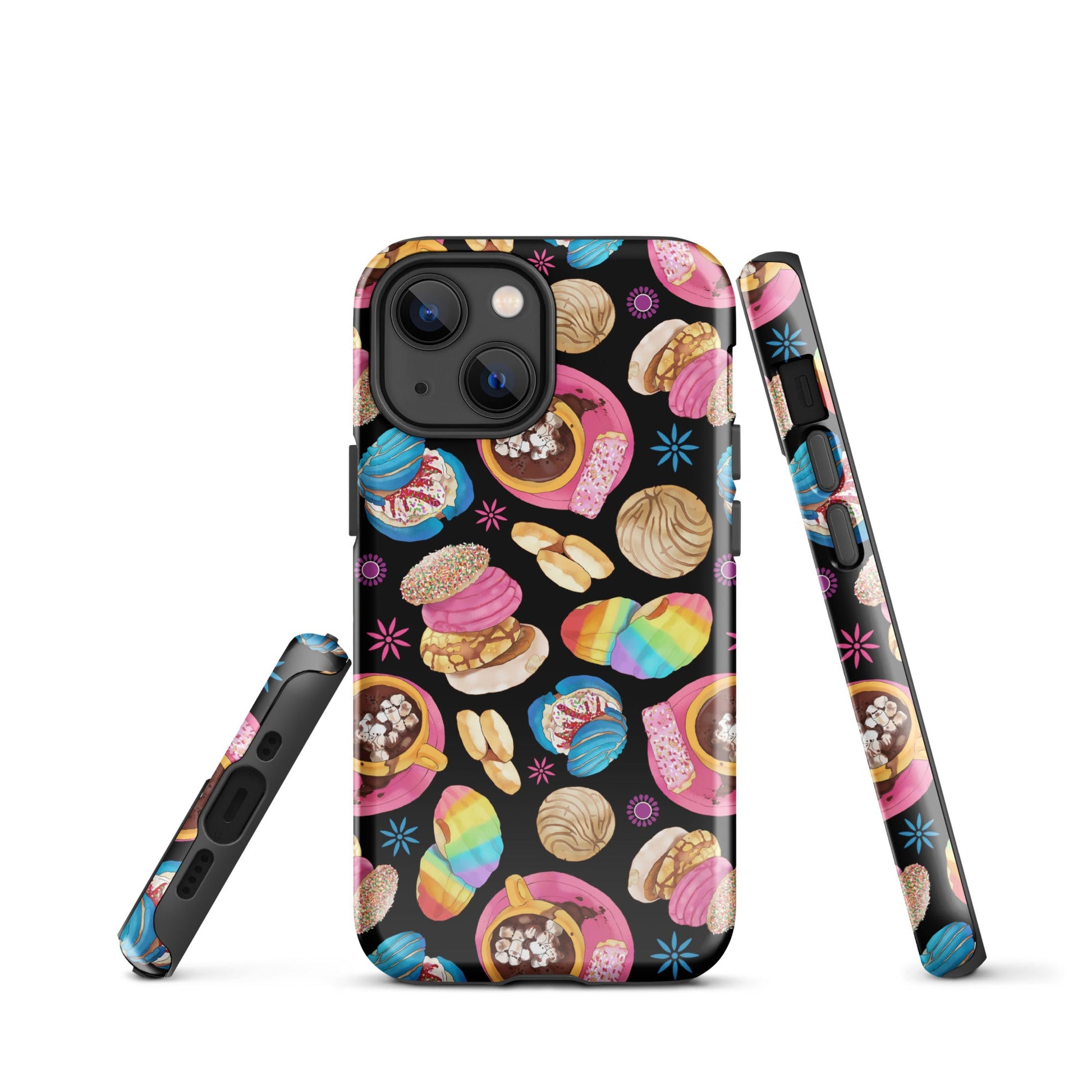 Stylish Pan Dulce iPhone® Tough Case featuring colorful pastries, blending protection and fashion for your device.