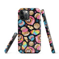 Colorful Pan Dulce iPhone® Tough Case with a dual-layer design for stylish phone protection and impact absorption.