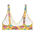 Bright and colorful Pan Dulce Padded Bikini Top, perfect for showcasing your love for sweet treats and summer fun.
