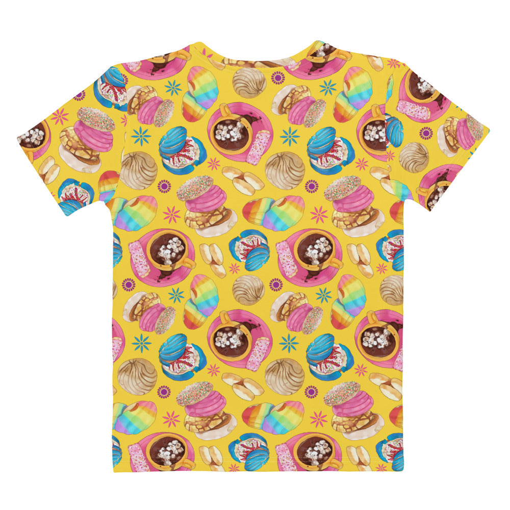 Bright and colorful Pan Dulce T-shirt featuring delicious baked goods, perfect for casual outings or workouts.
