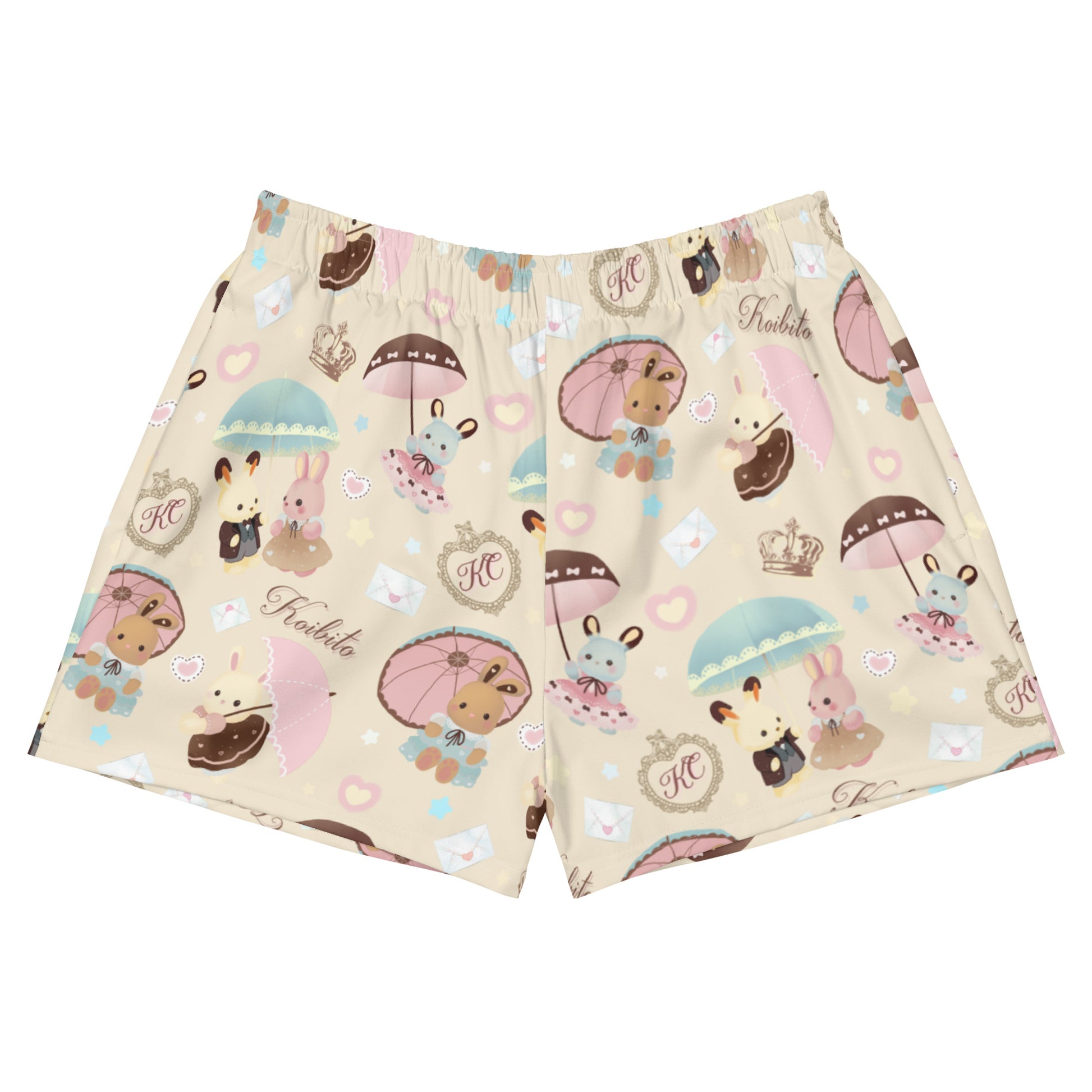 Cute and comfy Parasol Bunny Athletic Short Shorts with playful prints and pockets, perfect for any activity.