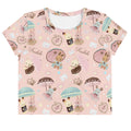 Kawaii Parasol Bunny Crop Top featuring adorable bunnies and umbrellas, perfect for spring tea parties by Koibito.